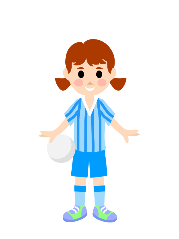 サッカー女児のイラスト
