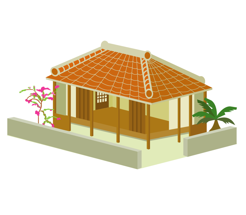 琉球の家のイラスト