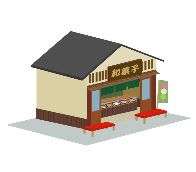 和菓子屋のイラスト