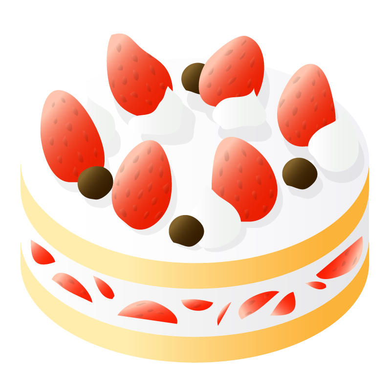 ストロベリーケーキのイラスト