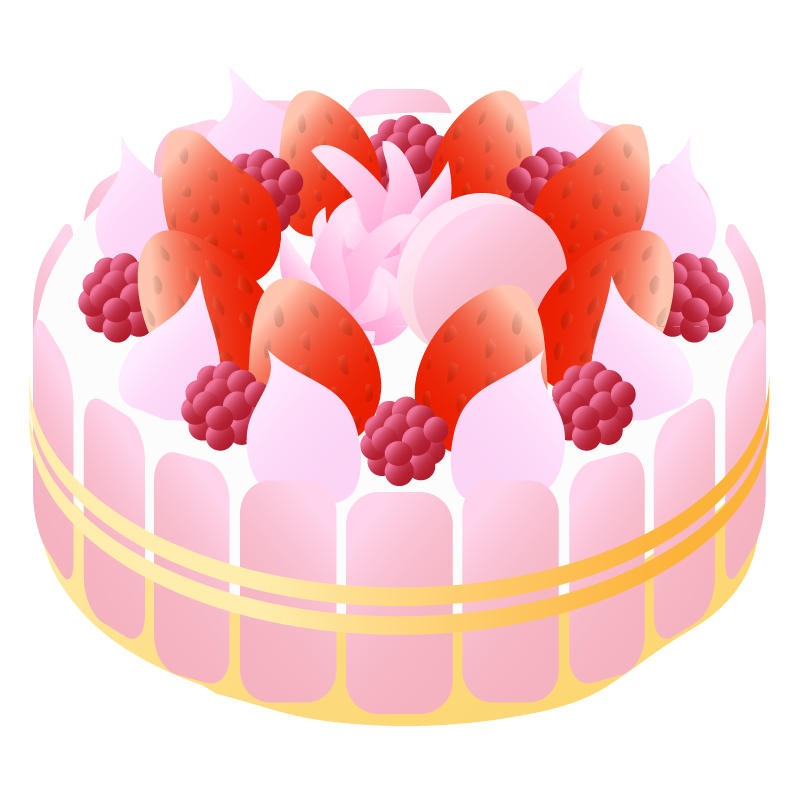 ベリーのケーキのイラスト