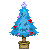 青いクリスマスツリーのGIFアニメ