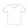 白いVネックTシャツのイラスト