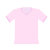 ピンクのVネックのTシャツのイラスト