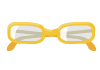黄縁メガネのイラスト