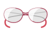 金属フレーム（赤）のメガネのイラスト
