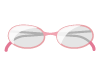金属フレーム（ピンク）のメガネのイラスト