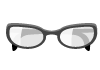 黒いフレームの眼鏡のイラスト
