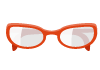 赤いフレームの眼鏡のイラスト