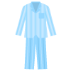 水色ストライプのパジャマのイラスト