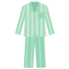 浅い緑色ストライプのパジャマのイラスト