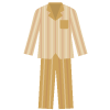 茶色ストライプのパジャマのイラスト