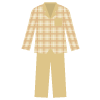 ベージュ色チェック柄のパジャマのイラスト