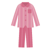 赤色ストライプのパジャマのイラスト（女性用）