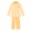 オレンジ色ストライプのパジャマのイラスト（女性用）