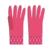 フェアアイル柄がかわいいピンクの手袋のイラスト