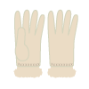 ボアフリースの白い手袋のイラスト