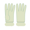 ボアフリースの薄い緑色の手袋のイラスト