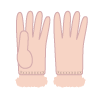 ボアフリースの薄いピンク色の手袋のイラスト
