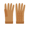 ケーブルニットの茶色の手袋のイラスト