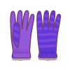 フリース素材の紫色の手袋のイラスト