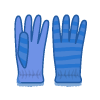 フリース素材の青色の手袋のイラスト