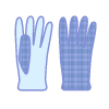 フリース素材の水色の手袋のイラスト