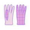フリース素材のピンク色の手袋のイラスト