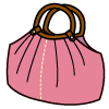 ピンク色のショルダーバッグのイラスト