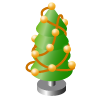 グリーンのオブジェ風クリスマスツリーnのイラスト