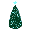 青くライトアップされたクリスマスツリーのイラスト