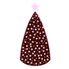 ピンクにライトアップされたクリスマスツリーのイラスト