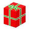真っ赤な箱のクリスマスプレゼント