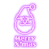 サンタクロースのイルミネーションのイラスト（紫）
