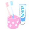 歯磨きの道具のイラスト