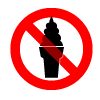 アイスクリーム持込禁止のアイコン