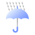 雨、傘のアイコン・イラスト