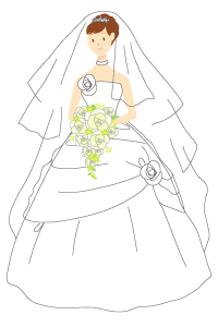結婚 ウェディング 花嫁 ドレスのイラスト イラスト素材の素材ダス