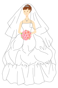 結婚 ウェディング 花嫁 ドレスのイラスト イラスト素材の素材ダス